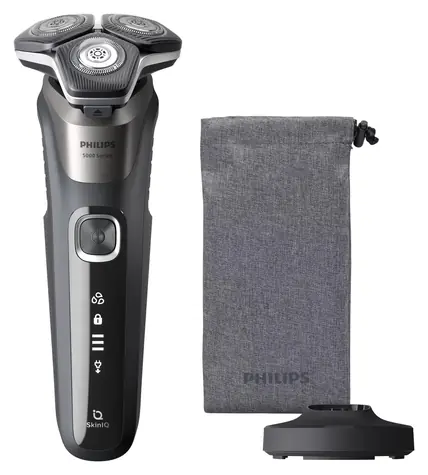 Philips Series 5000 S5887/13 grau / Rasierer / abwaschbar / für Trocken- und Nassrasur / bis zu 60 Minuten Akkulaufzeit