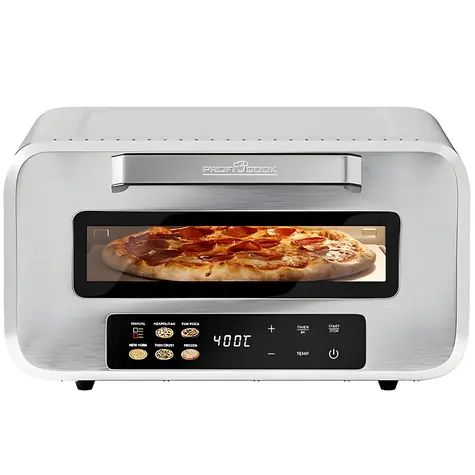 ProfiCook PC-PO 1323 Edelstahl / Pizzaofen / 2100 W / Durchmesser 31,5 cm / 400 °C / Touchscreen