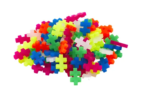 PLUS- PLUS Neon Mix Bausatz / 100 Teile / Röhre