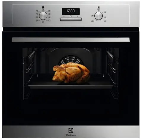 Electrolux EOF3H50BX Edelstahl / Einbaubackofen / 65 l / Energieeffizienzklasse A / AquaClean / Touch-Bedienung