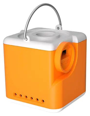 Flextail Nano Pumpe 5C1 orange / Tragbare Luftpumpe / Druck 4,5 kPa / Fördermenge 200 l/min / LED-Taschenlampe