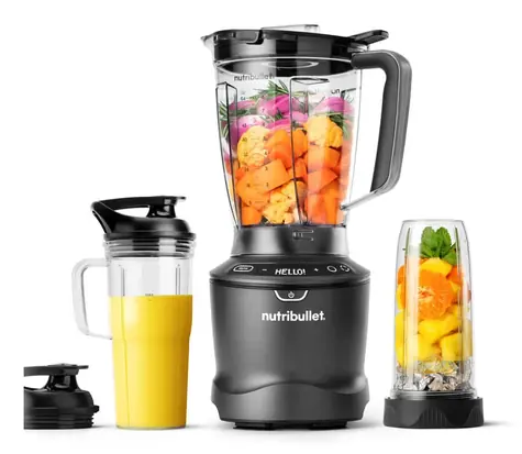 Nutribullet SmartSense Combo NBF550DG dunkelgrau / 1,89 + 0,946 + 0,71 l / 3 Behälter / 1500 W