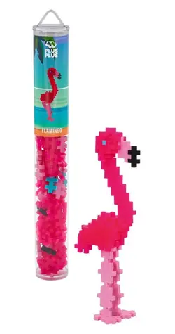 PLUS- PLUS Flamingo-Bausatz / 100 Teile / Röhre