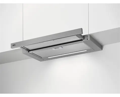 AEG DPE5660M, grau, Edelstahl / Dunstabzugshaube / teilintegriert / 60 cm / A / LED