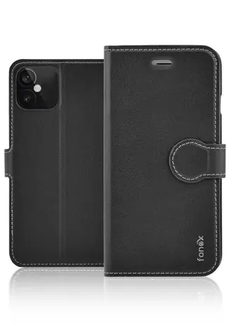 Fonex Book Identity schwarze Hülle im Buchstil / Apple iPhone 12/12 Pro