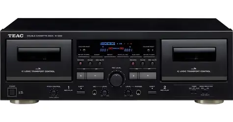 Teac W-1200 schwarz / Kassettenspieler / 2x Laufwerk / USB-Digitalisierung / Dolby B NR / Karaoke