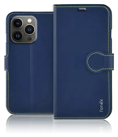 Fonex Book Identity Hülle für Apple iPhone 14 Pro , blau / Buchhülle