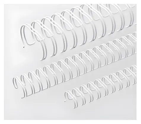 EuroSupplies Metallrücken 3:1", 9,5 mm, weiß / für 51-65 Blatt 80 g Papier / 100 Stück