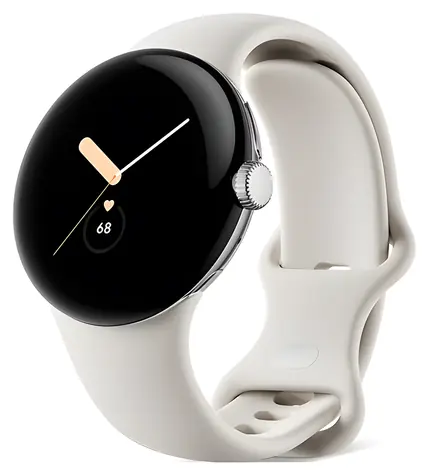 Google Pixel Watch LTE 41 mm silber, Kreidearmband / Smartwatch / Sportarmband / LTE
