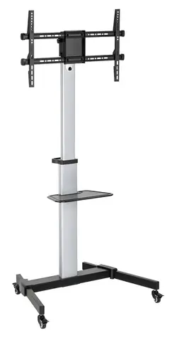 Sbox FS-444 schwarz-silber / Bodenhalterung für Fernseher / 37-86 Zoll / VESA 200x200-600x400 / bis 50 kg / neigbar
