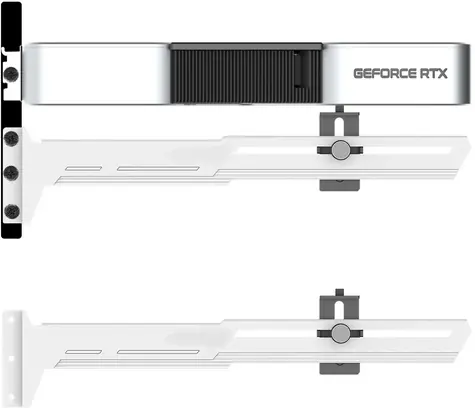 1stCool GPU-Halterung Weiß / Metall-Grafikkartenhalterung / Höhenverstellbar / 280 x 52 mm
