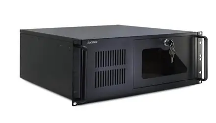 1stCool IPC 4U-450 schwarz / Rack-Schrank / 19" / ohne Netzteil / 8 x 3,5" + 7 x 2,5" Einschübe / abschließbare Tür
