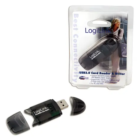 LogiLink CR0007 schwarz / Speicherkartenleser / USB 2.0 / SD