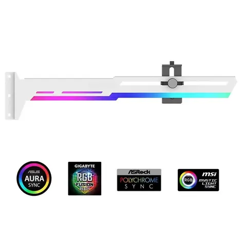 1stCool GPU-Halterung ARGB weiß / Grafikkartenhalterung / ARGB / Metall / 280 x 52 mm