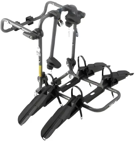 Fischer ProlineEvo 2 schwarz / Anhängerkupplungs-Fahrradträger / 2 Fahrräder / faltbar / Diebstahlsicherung / Tragfähigkeit 45 kg