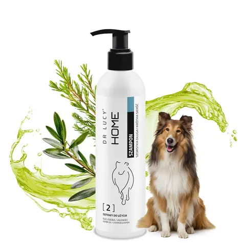 Dr. Lucy Home 2 250 ml / Shampoo für Hunde mit kräftigerem Fell / Gegen Schuppen und fettiges Haar