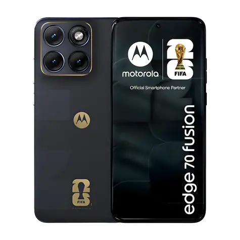 Motorola EDGE 70 Fusion Schwarz / Smartphone / 8 GB RAM + 256 GB Speicher / 5G / 6,78" AMOLED-Display (144 Hz) / + Buds WORLD Cup Edition