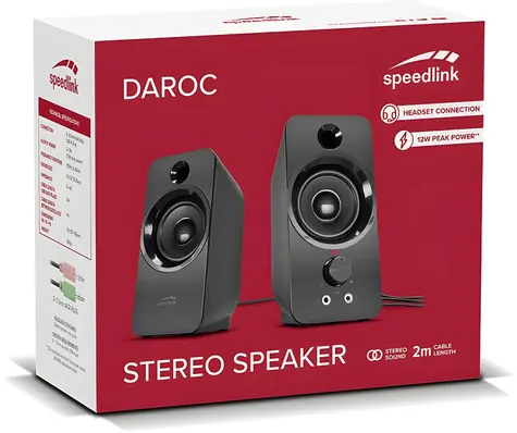 Speed Link DAROC schwarz / Lautsprecher / 2.0 / PC