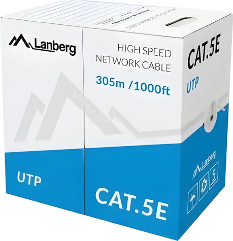 Lanberg UTP-Kabel Cat5e 305 m, blau / Netzwerkkabel / CCA / 100 MHz / AWG24