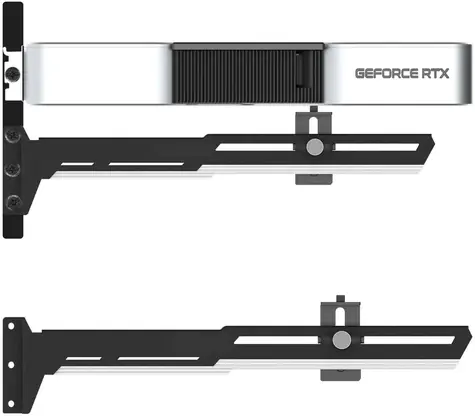 1stCool GPU-Halterung schwarz / Grafikkartenhalterung / Metall / verstellbar / 280 × 52 mm