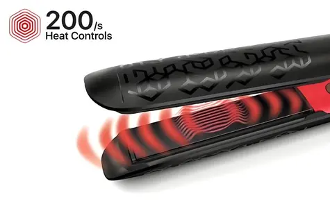 Valera Swiss'X Pulscare schwarz-rot / Haarglätter / Keramikplatten / ionisch / 120-230 °C