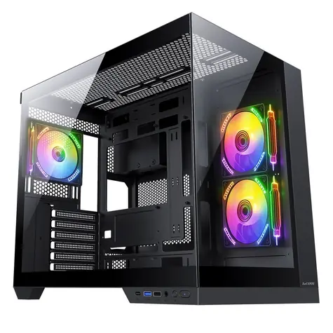 1stCool DREAMER schwarz / PC-Gehäuse / Midi-Tower / USB 3.0 / USB-C / 3x 120mm ARGB-Lüfter