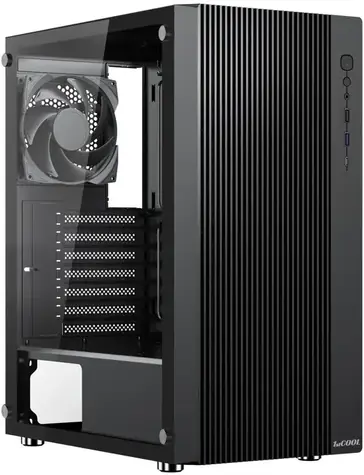 1stCool GAMER 4 schwarz / PC-Gehäuse / Midi-Tower / Ohne Netzteil / USB 3.0 / USB-C / Transparente Seitenwand