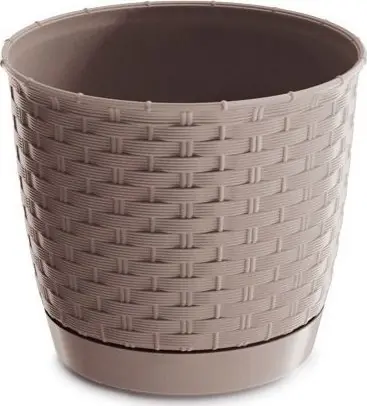 Prosperplast Blumentopf Ratolla Rund mokka / Durchmesser 14,5 cm / Höhe 12,7 cm / 1,2 l