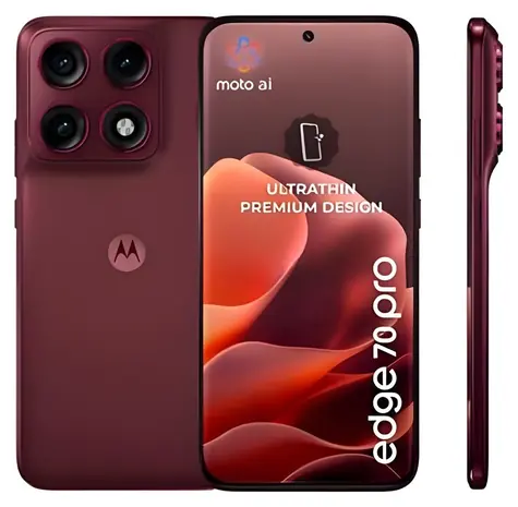 Motorola EDGE 70 Pro 8+256 GB Pantone Zinfandel Red / Smartphone / 6,78" AMOLED 144Hz / MediaTek Dimensity 8500
