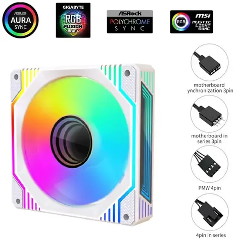 1stCool AURA EVO Spiegelweiß / Lüfter / 120 mm / ARGB / PWM