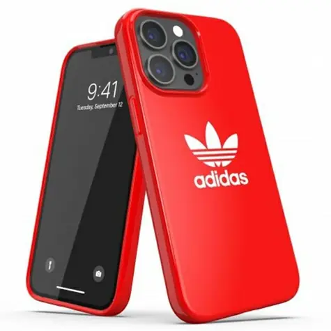 Adidas SnapCase Trefoil rot / Hülle / für Apple iPhone 13, 13 Pro / Trefoil-Motiv