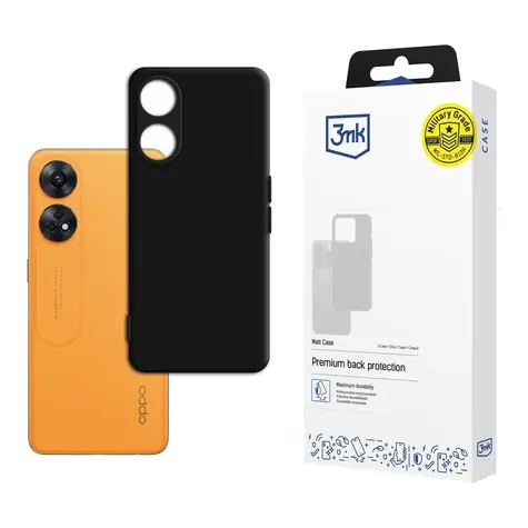 3mk Matt Case Oppo Reno 8T 4G schwarz / Schutzhülle / Matte Oberfläche