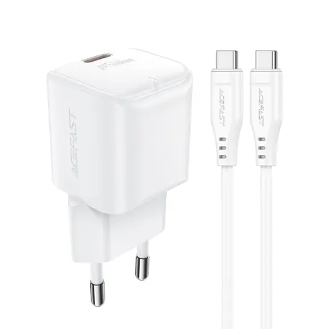 Acefast A73 Mini PD20W GaN weiß / Ladegerät / USB-C / 20W / + USB-C-Kabel