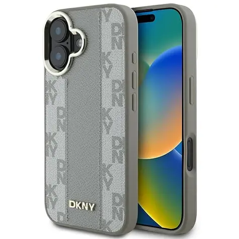 DKNY MagSafe-Rückseite mit Karomuster, beige, für iPhone 16