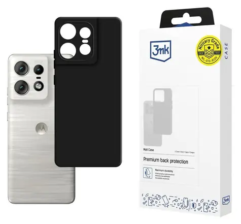 3mk Matt Case für Motorola Edge 50 Pro, schwarz / Hülle / Matt