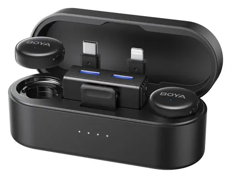 Boya BOYALINK 3-02 schwarz / Ansteckmikrofon / kabellos / 2,4 GHz / USB-C