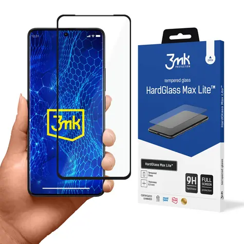 3MK HardGlass Max Lite schwarz / Schutzglas / XIAOMI Redmi Note 13 Pro+