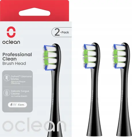 Oclean Professional Clean P1C5 schwarz (2 Stück) / Ersatzköpfe / Oclean Schallzahnbürsten / mittel