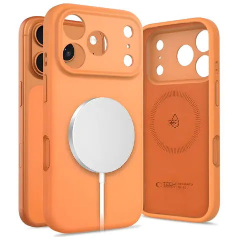 Tech-Protect Silikonhülle orange / Schutzhülle für Apple iPhone 17 Pro Max / MagSafe / Silikon