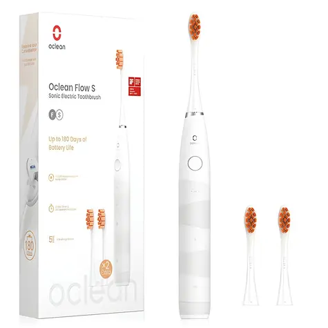 Oclean Flow S weiß / Schallzahnbürste / 5 Modi / 76.000 Bewegungen/Min. / IPX7