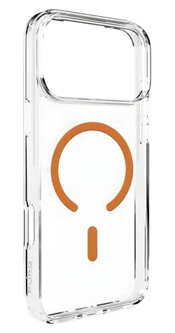Puro Lite Mag iPhone 17 Pro transparent, oranger Rahmen / Cover / MagSafe