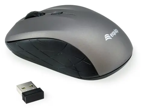 Equip Reisemaus Grau / Kabellose Maus / Optisch / 1600 DPI / 2,4 GHz / USB-Nano-Empfänger