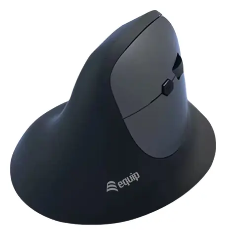 Equip 245120 schwarz / Ergonomische Maus / 2,4 GHz + Bluetooth / 6 Tasten / 1600 DPI / 500 mAh