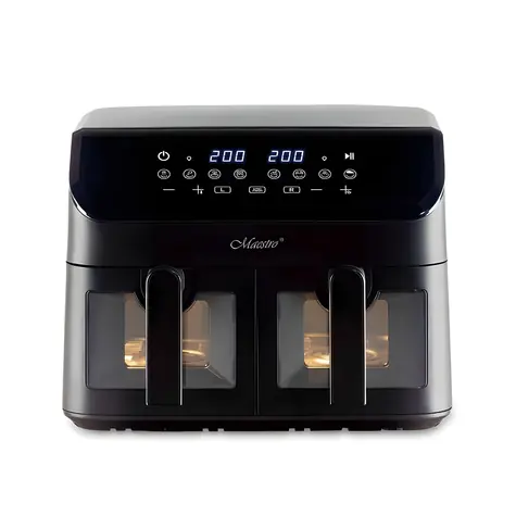 Maestro MR-758 schwarz / Heißluftfritteuse / 2 x 4,5 l / 2000 W / 8 Programme