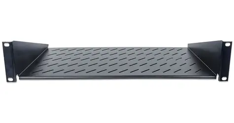 Intellinet perforierte Rack-Ablage schwarz / Rack-Ablage / 19" / 2 HE / Tiefe 250 mm / Tragfähigkeit 25 kg
