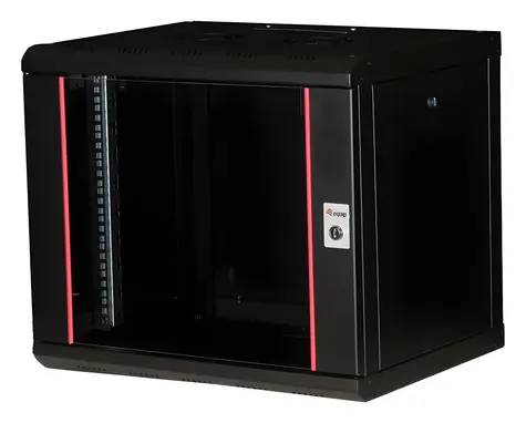 Equip 19"-Wandrack 9U 600x450mm schwarz / Wandmontage / Glastür / abschließbar
