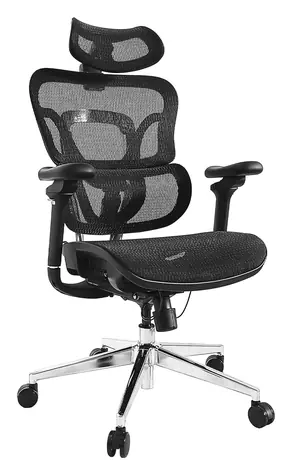 Ergonomischer Bürostuhl Equip , schwarz / Bürostuhl / Netzgewebesitz / Kopfstütze / Belastbarkeit 150 kg