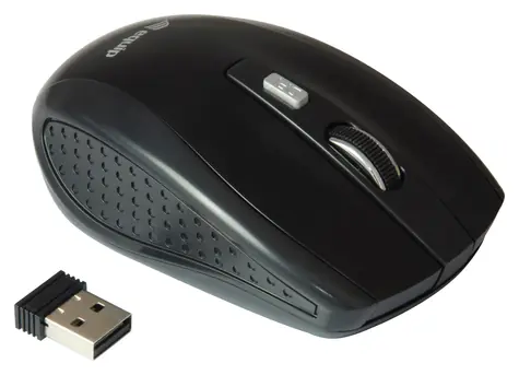 Equip Kabellose Reisemaus Schwarz / Kabellose Maus / Nano-Empfänger 2,4 GHz / 1600 DPI / 4 Tasten
