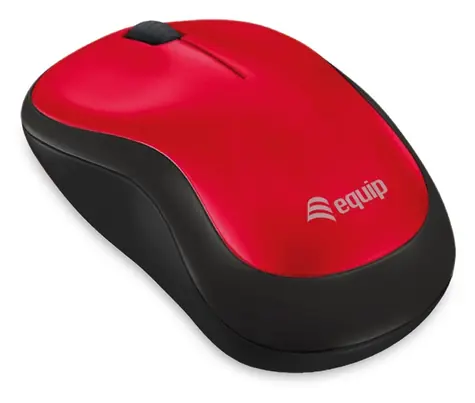 Equip Comfort Maus rot / Maus / kabellos / optisch / USB-Nano-Empfänger / 1200 DPI / beidseitig