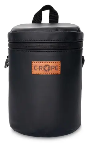 C-ROPE Premium Fototasche, schwarz, Größe M / 10 x 10 x 15 cm / 2 Fächer / mit Tragegurt